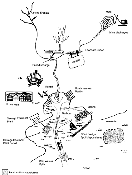 Figure 2 Conceptual model of sources of metal contaminants for an aquatic environment