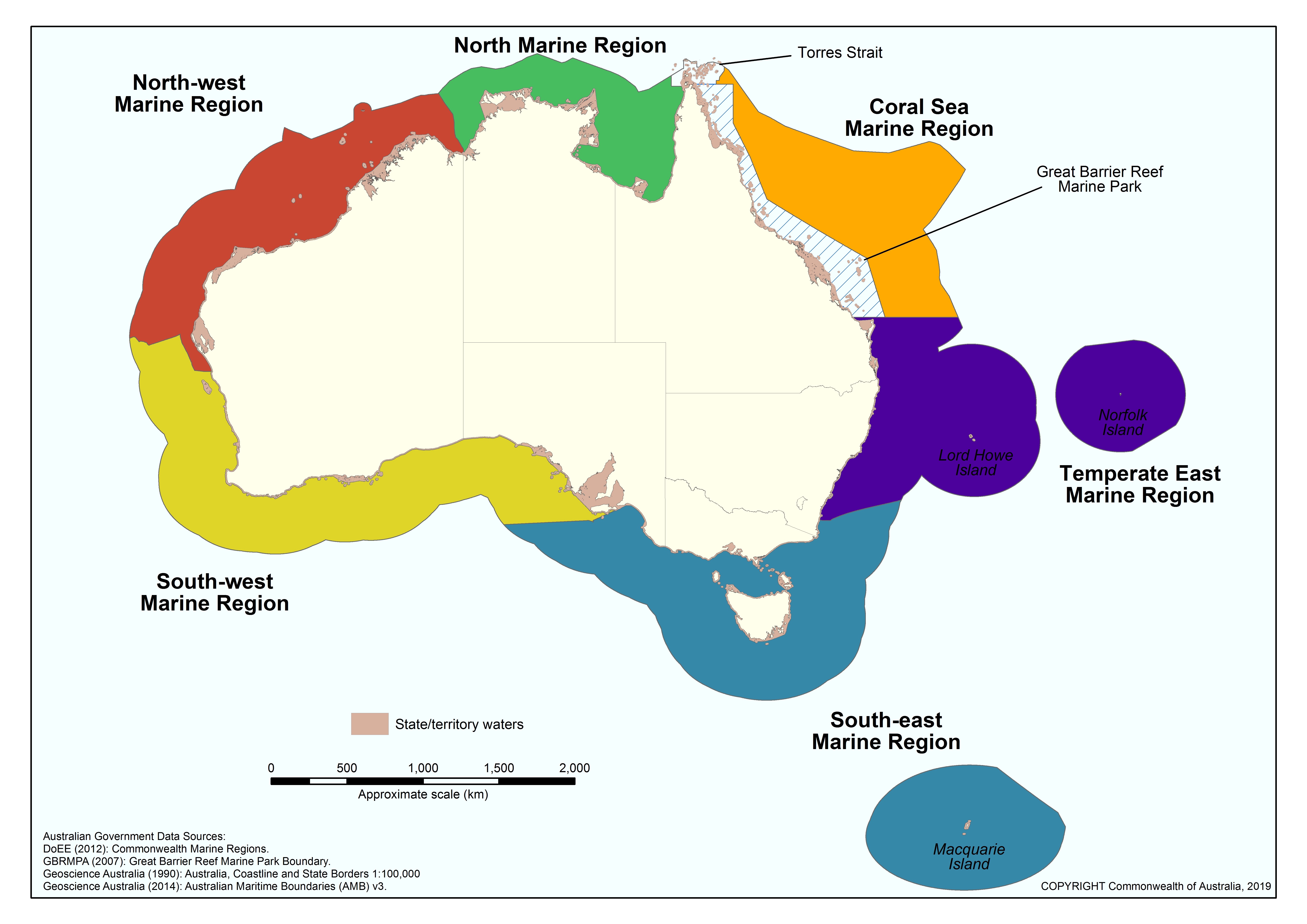 Australia Marine Regions Map 